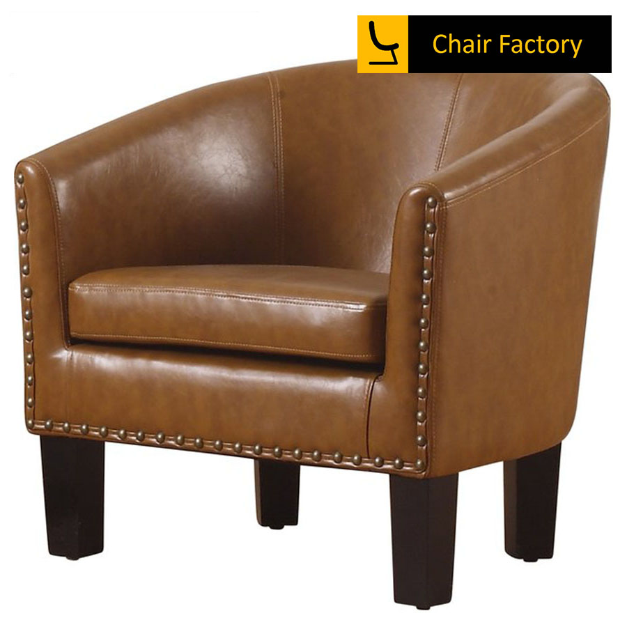 Ginger Caramel Leatherette Accent Chair